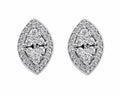 Elegant Marquise Floral CZ Stud Earrings – Silver Finish