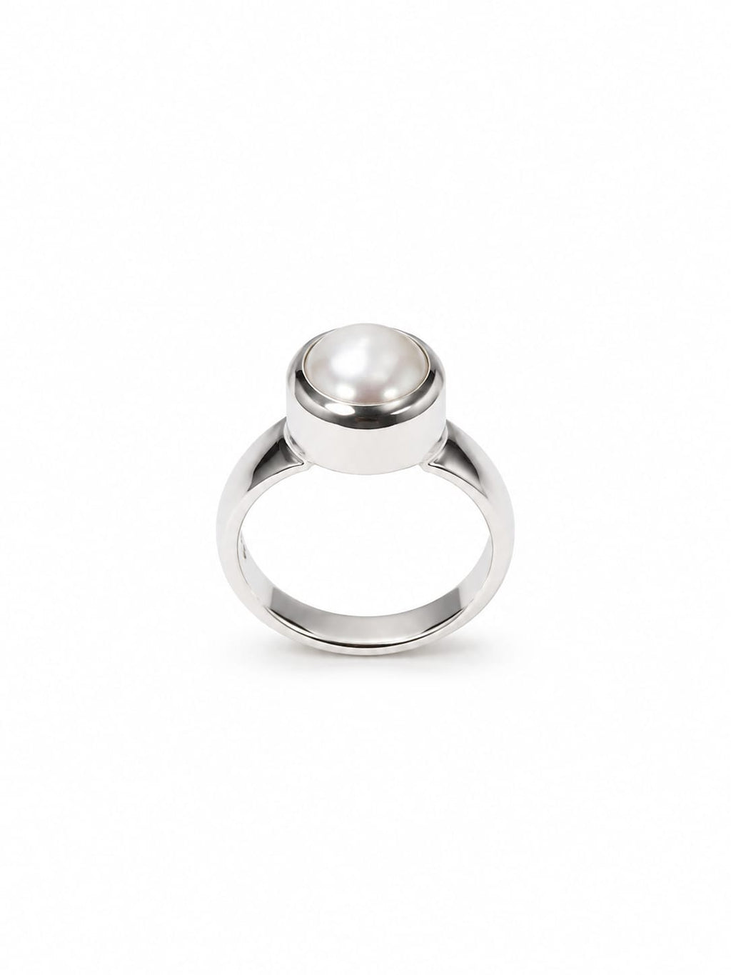 Kritharth Jewels 925 Sterling Silver Freshwater Pearl Solitaire Ring