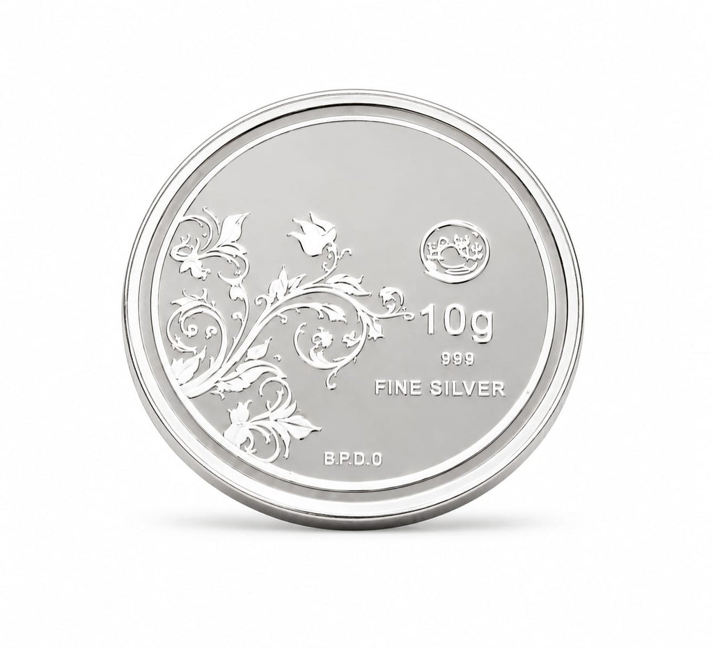 10g Fine Silver Coin 999 Purity – Floral Design Collectible Investment Coin