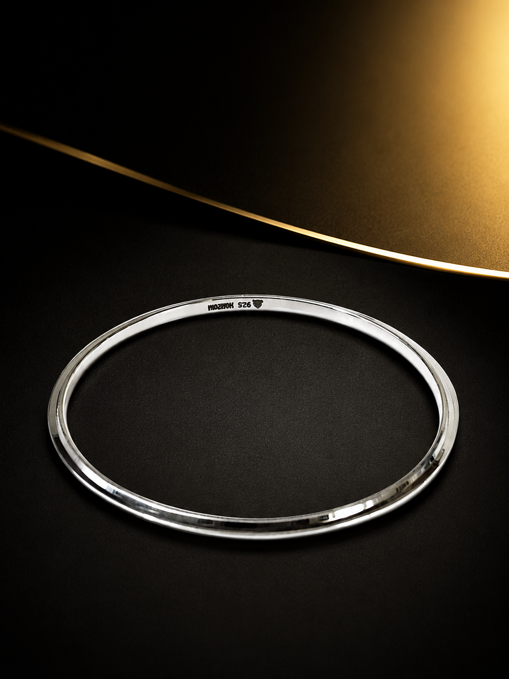 Kritharth Jewels 925 Sterling Silver Classic Plain Kada/Bangle for Men