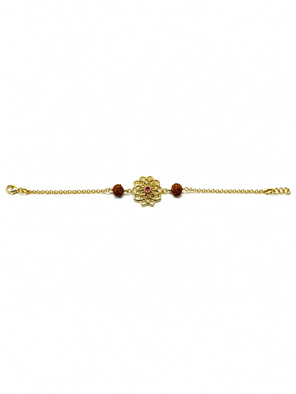 Golden Lotus Rudraksha Bracelet