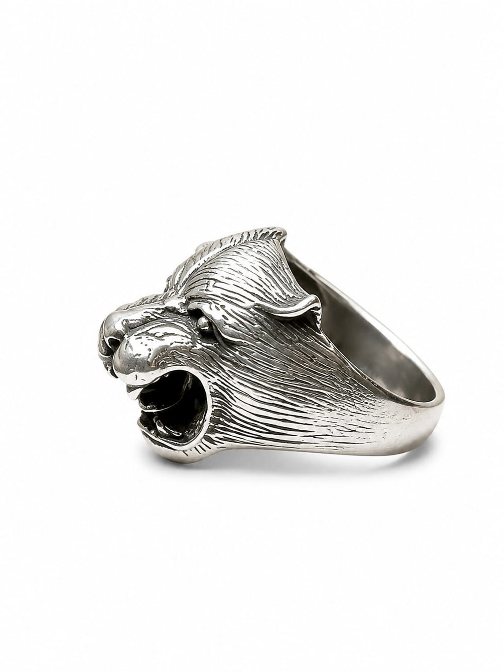 Roaring Panther Head Ring – Vintage 925 Silver Animal Statement Ring