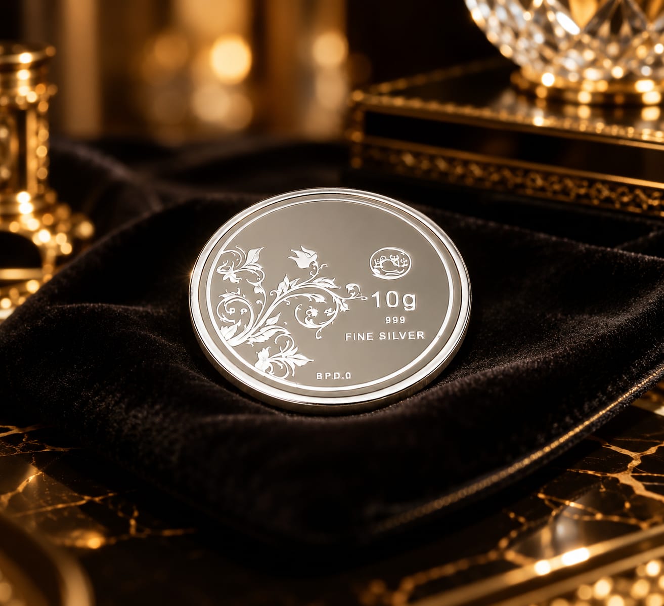 10g Fine Silver Coin 999 Purity – Floral Design Collectible Investment Coin