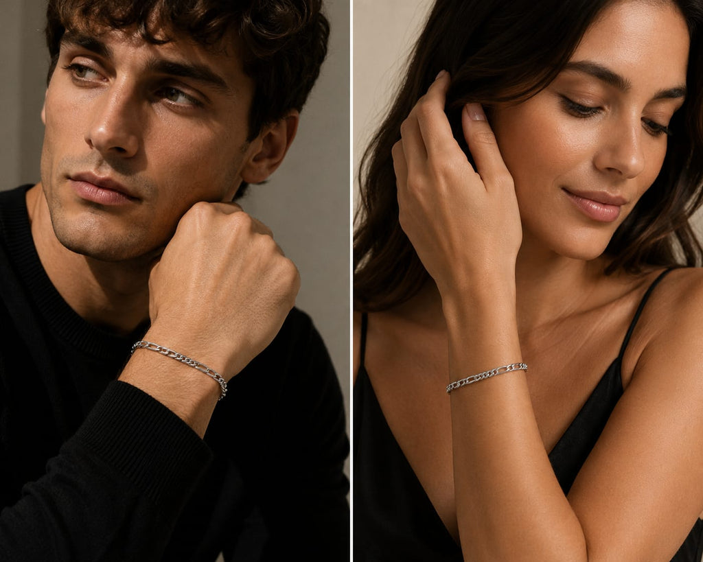 Figaro Link  Silver Bracelet For Men and Women