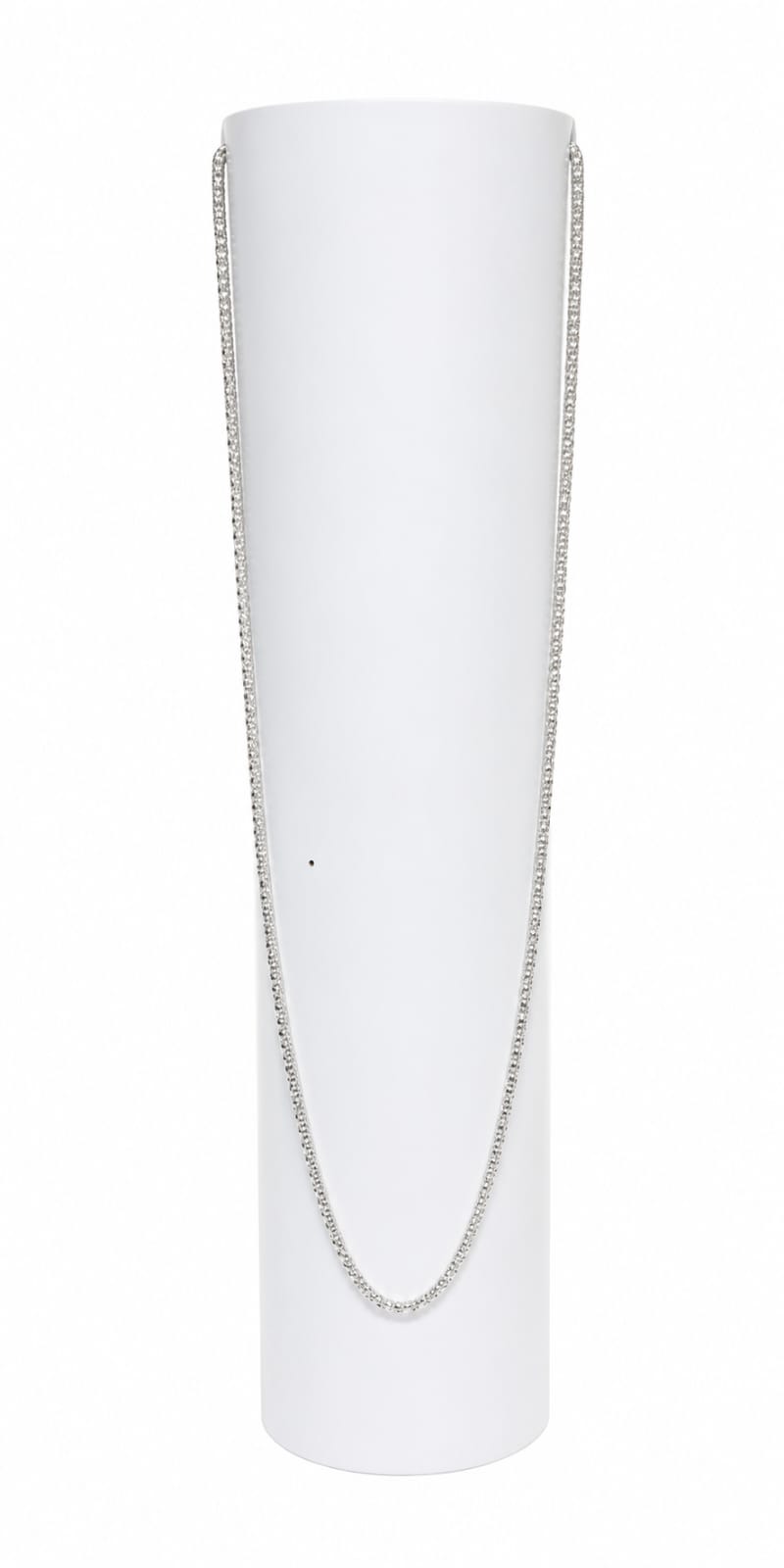 Elegant Silver-Tone Crystal Tennis Chain Necklace