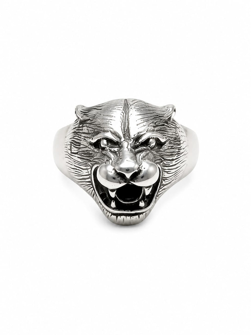 Roaring Panther Head Ring – Vintage 925 Silver Animal Statement Ring