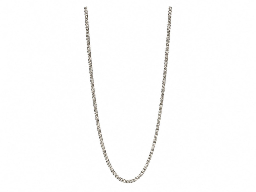Classic Silver Curb Chain Necklace