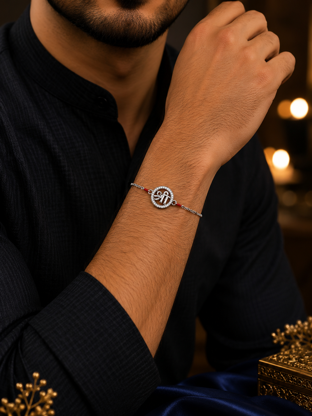 Shree Ram Divine Silver Charm Bracelet