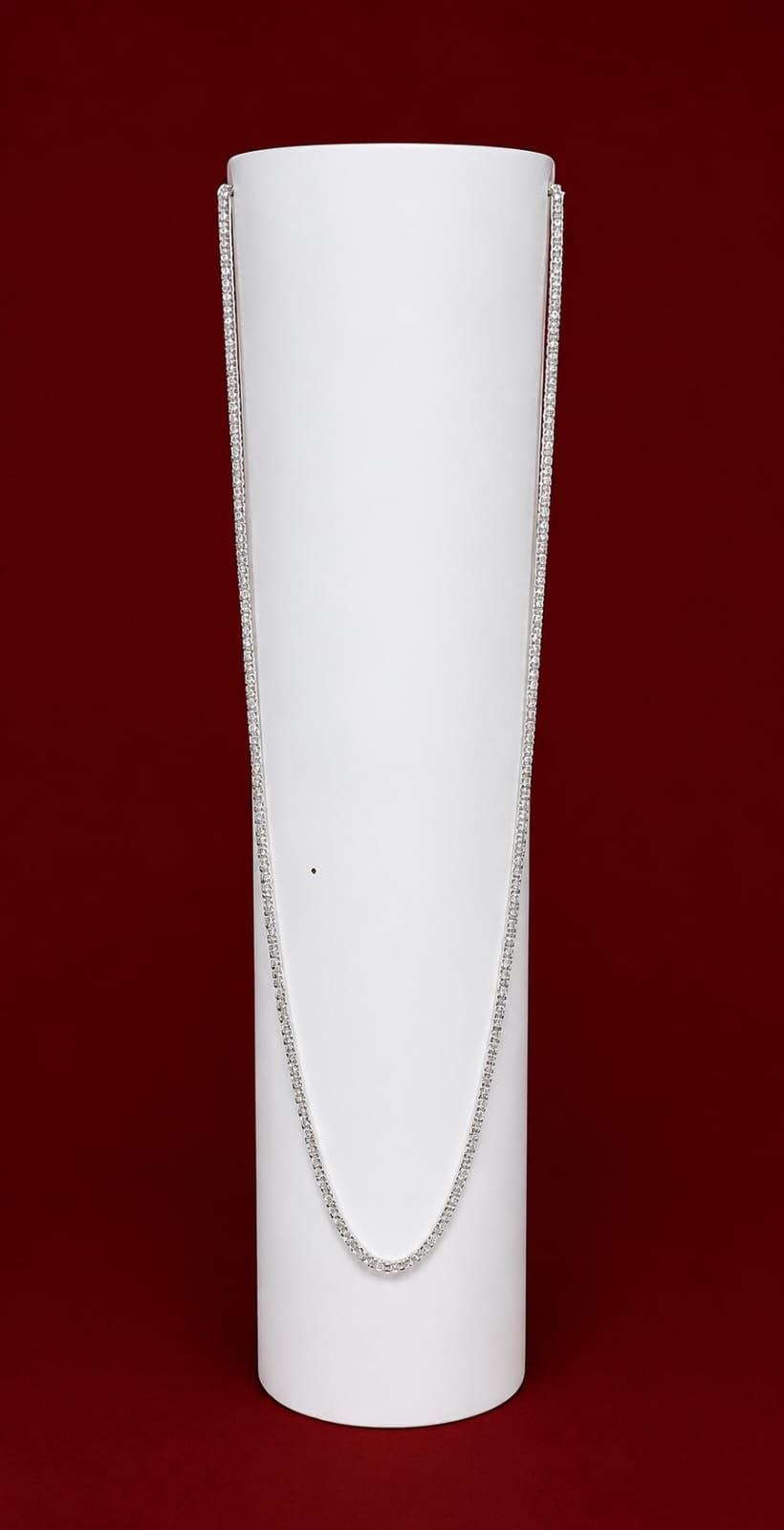 Elegant Silver-Tone Crystal Tennis Chain Necklace