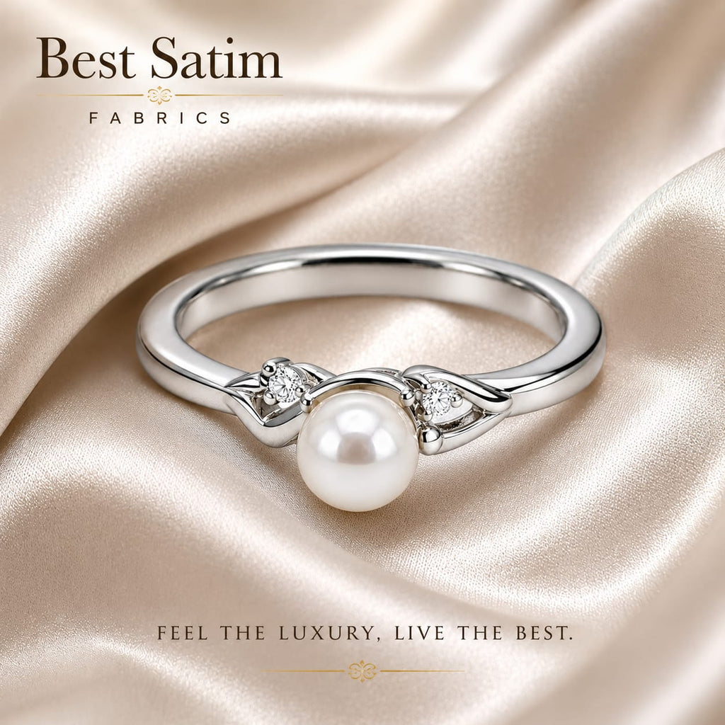 Elegant Pearl Solitaire Ring – Silver-Tone Pearl & Crystal Ring for Women