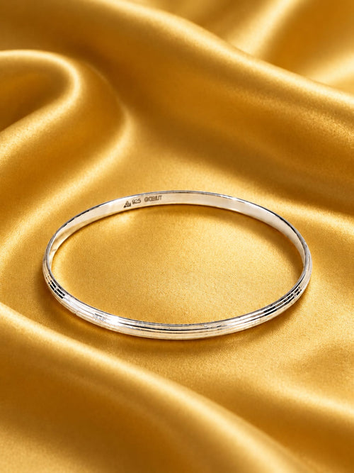 925 Sterling Silver Classic Minimalist Bangle for Men