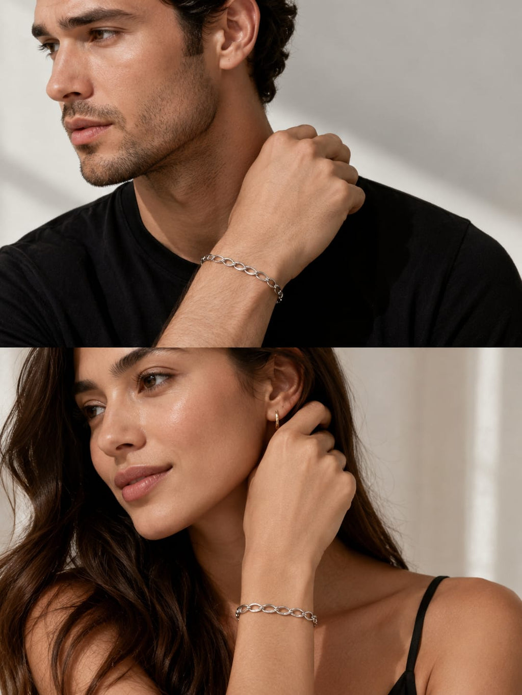 Classic Oval Link Silver Bracelet for Men & Women