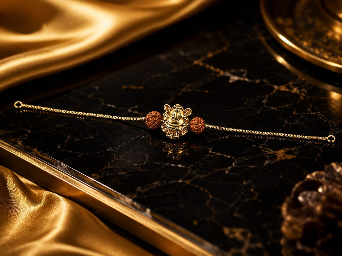 Golden Ganesha Rudraksha Bracelet