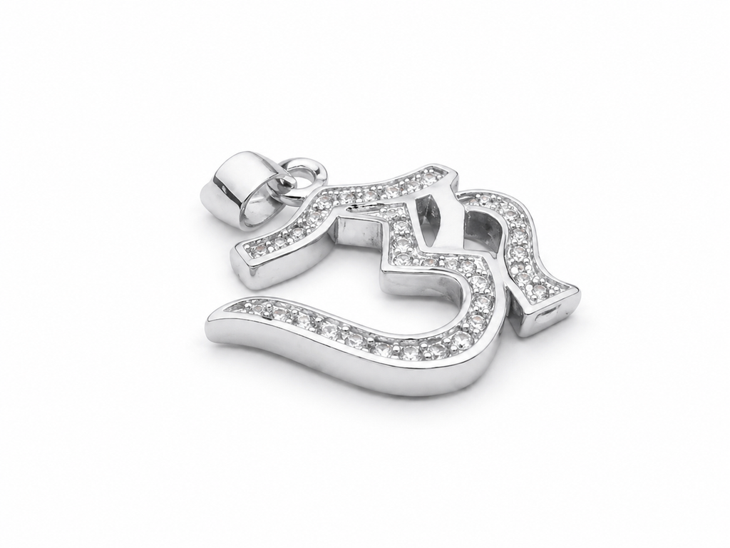 Crystal-Studded Om (ॐ) Pendant