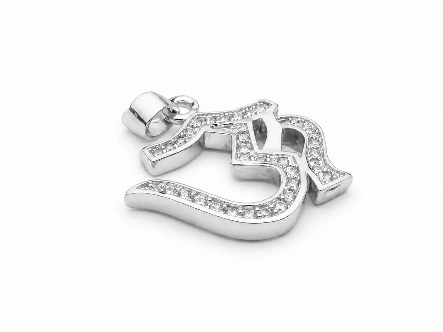 Crystal-Studded Om (ॐ) Pendant