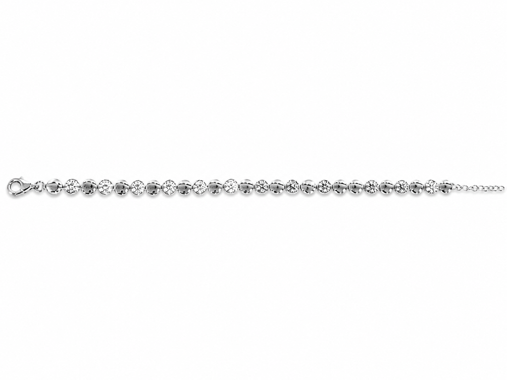 Kritharth Jewels Silver-Tone Crystal Bead Bracelet