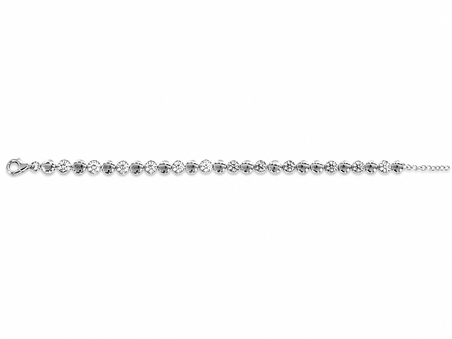 Kritharth Jewels Silver-Tone Crystal Bead Bracelet