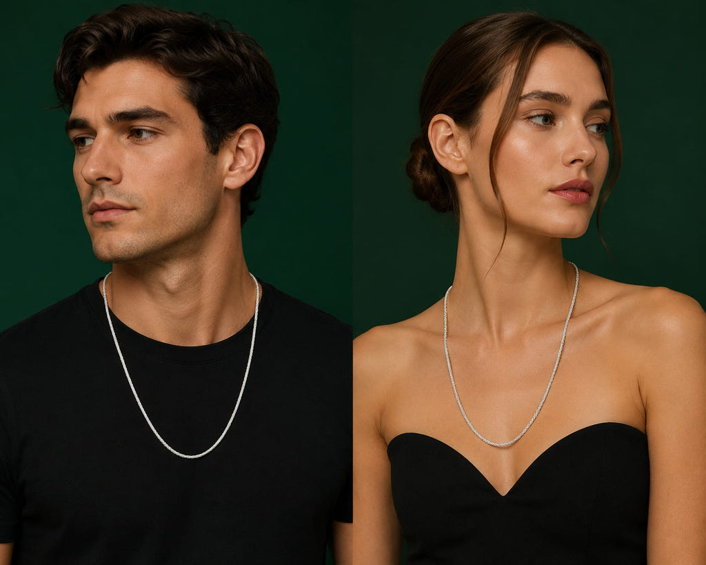 Premium Silver-Tone Snake Chain Necklace – Unisex Elegant Jewelry