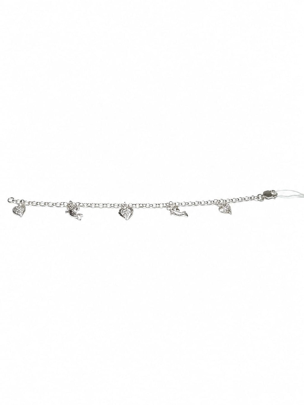 925 Sterling Silver Dainty Multi-Charm Adjustable Bracelet for Women