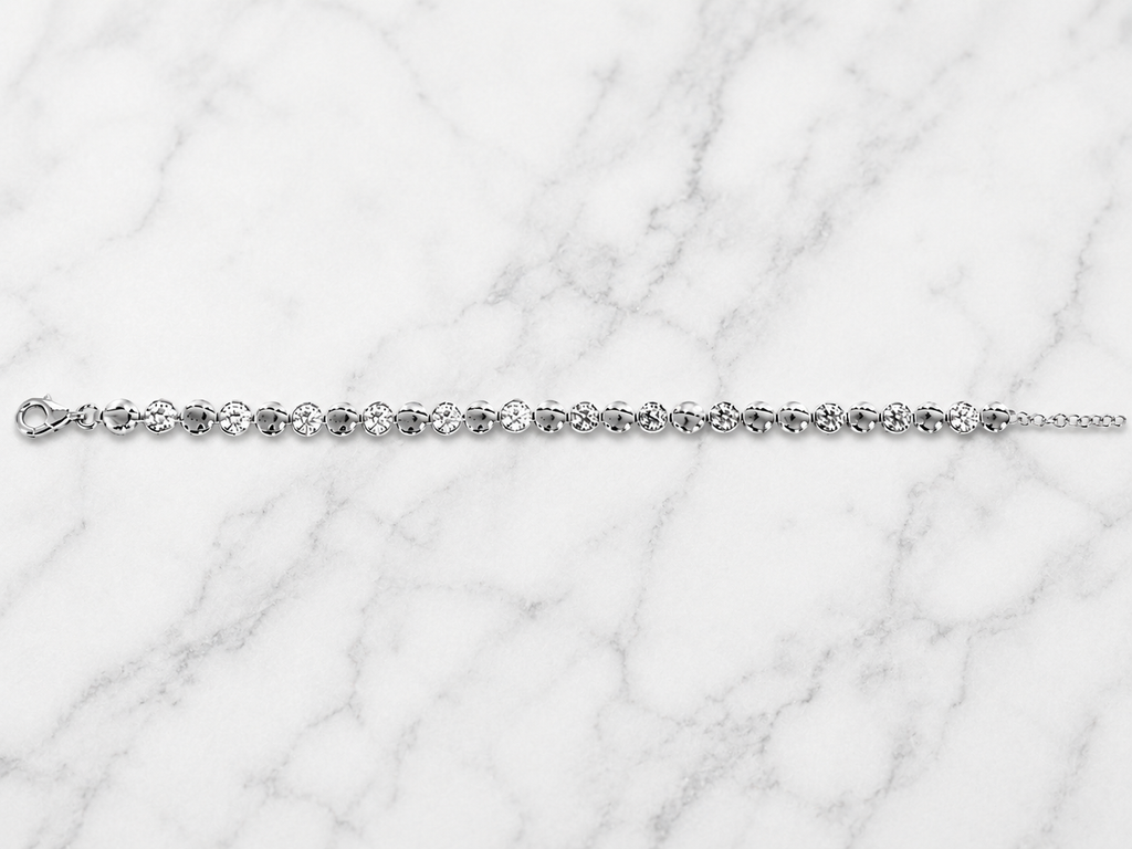 Kritharth Jewels Silver-Tone Crystal Bead Bracelet