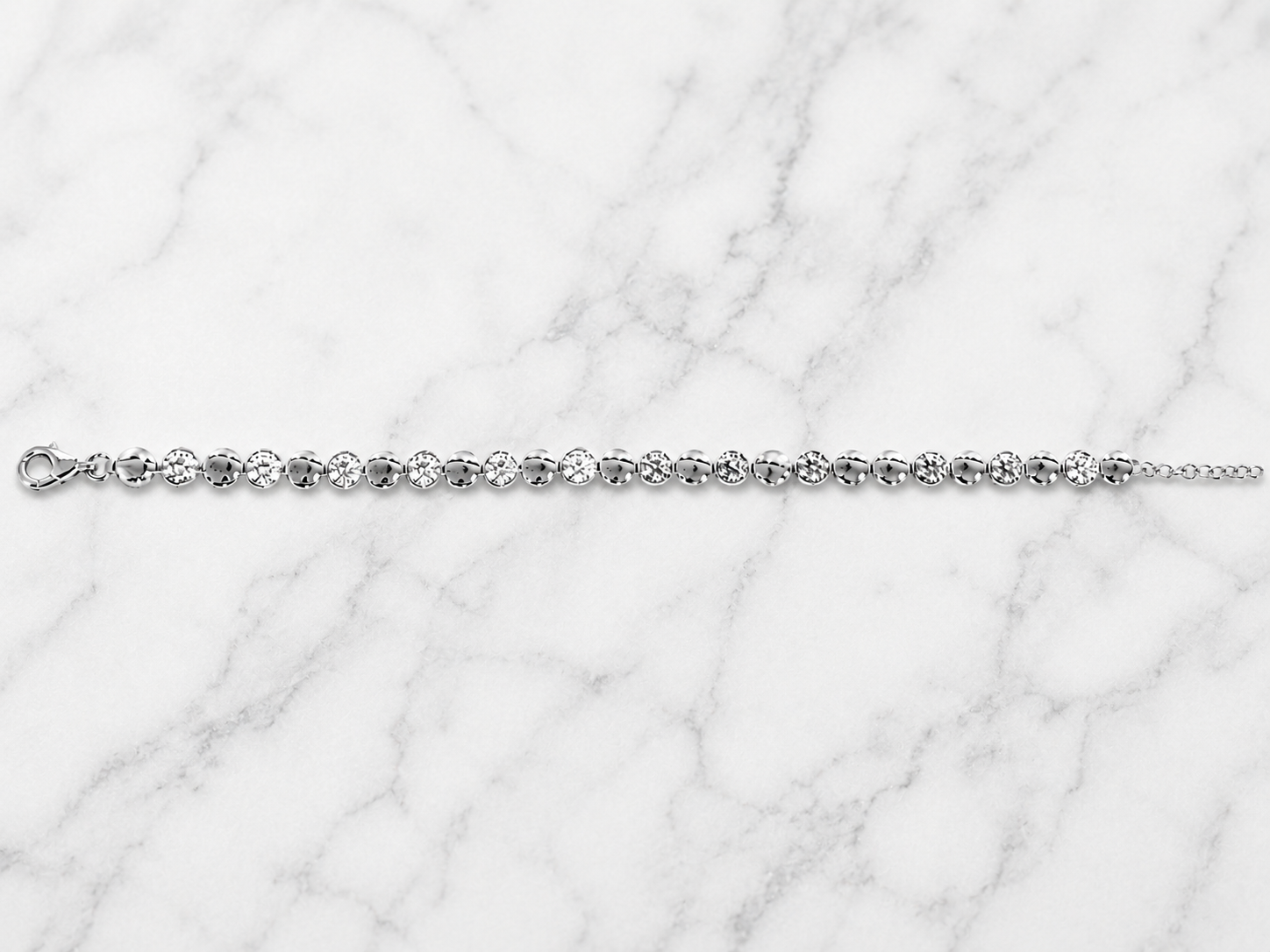 Kritharth Jewels Silver-Tone Crystal Bead Bracelet