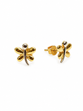 Elegant Gold-Tone Dragonfly Stud Earrings for Women