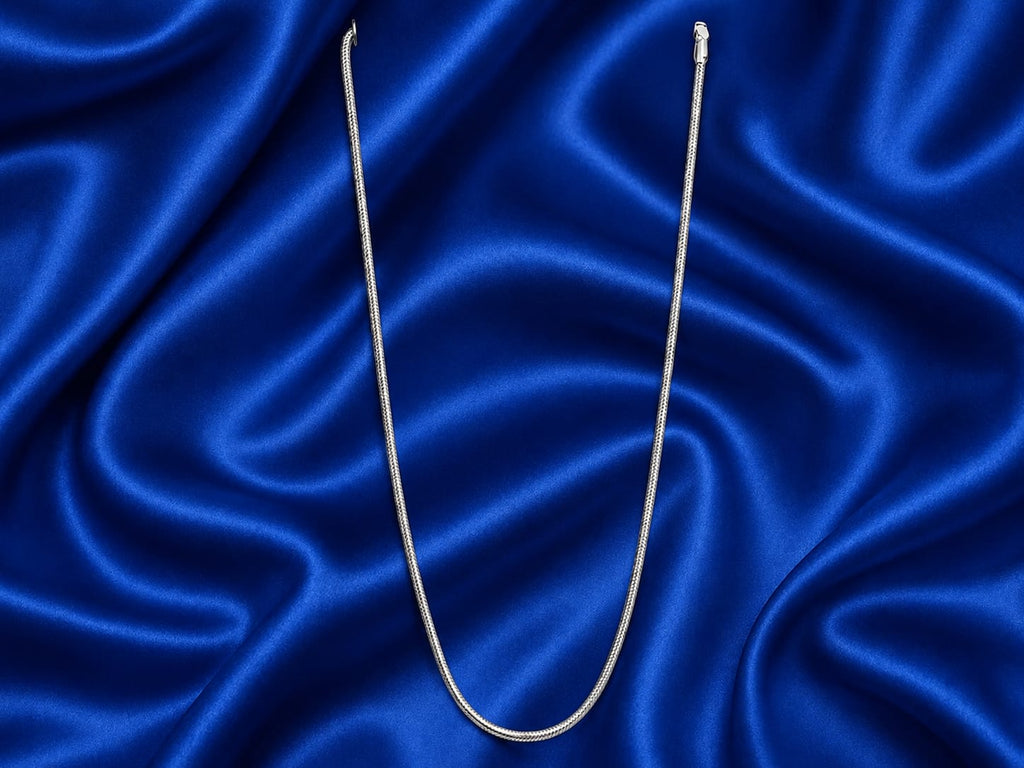 Silver-Tone Snake Chain Necklace – Minimalist Unisex Jewelry