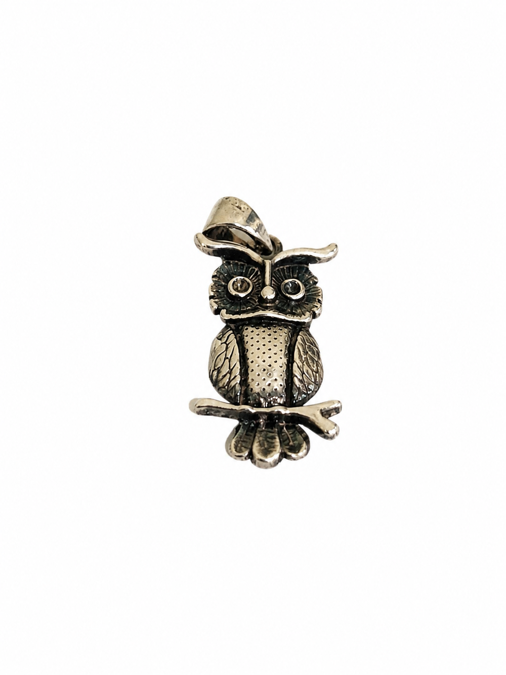 Vintage Owl Pendant Charm – Silver-Tone Wisdom Bird Necklace Pendant