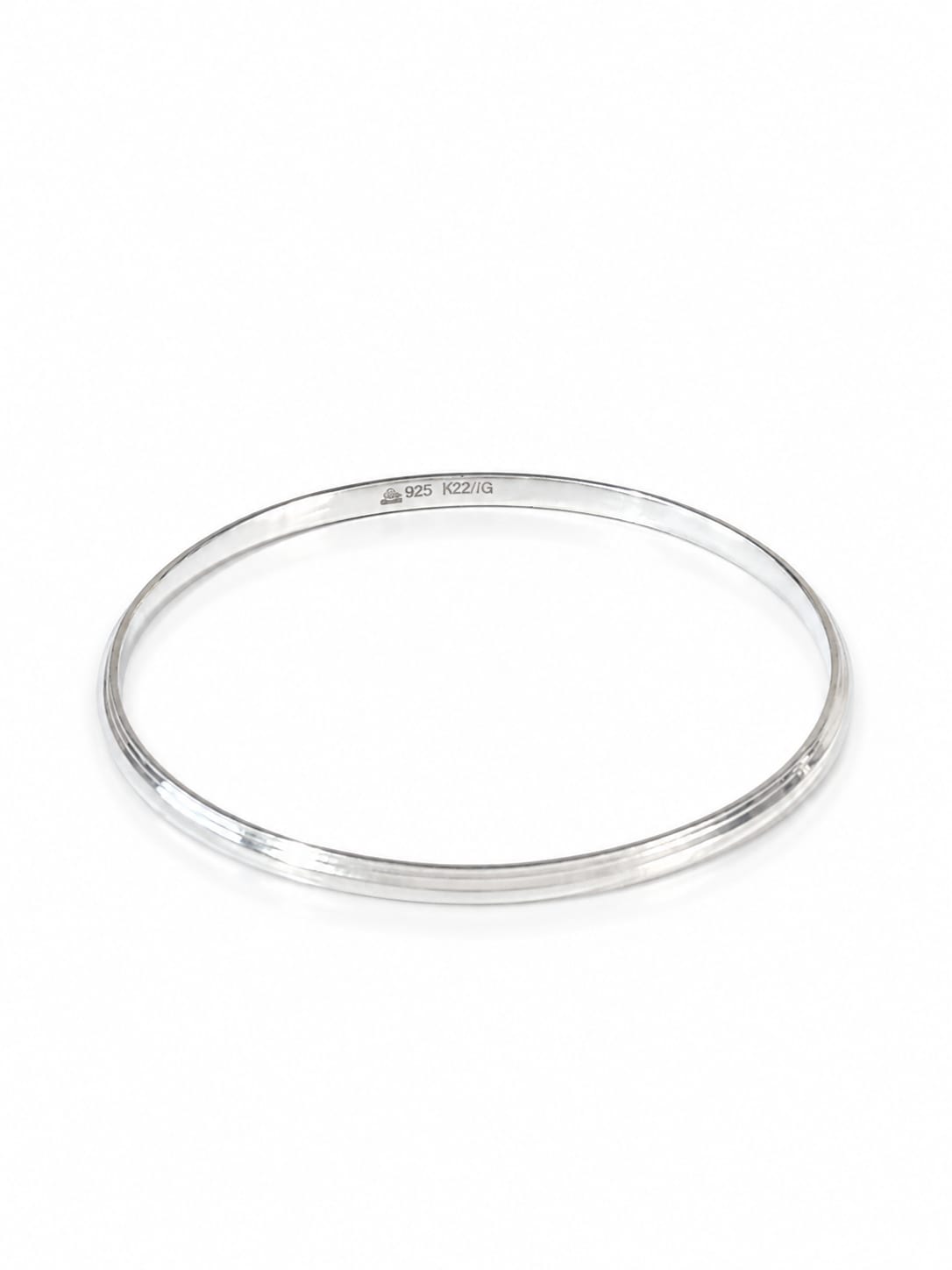 925 Sterling Silver Sleek Groove Bangle for Men