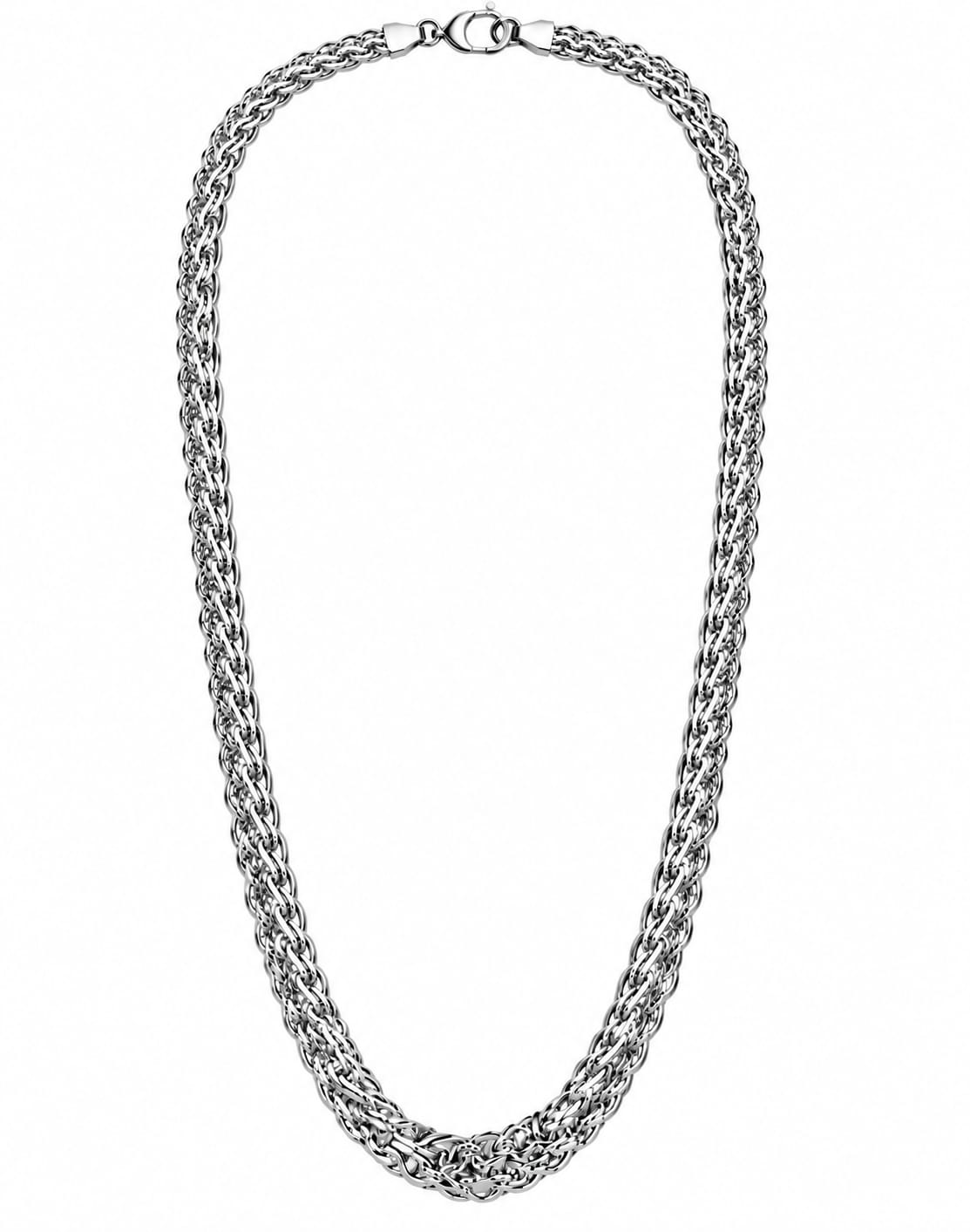 Elegant Silver Chain for Women – Classic Woven Link Necklace