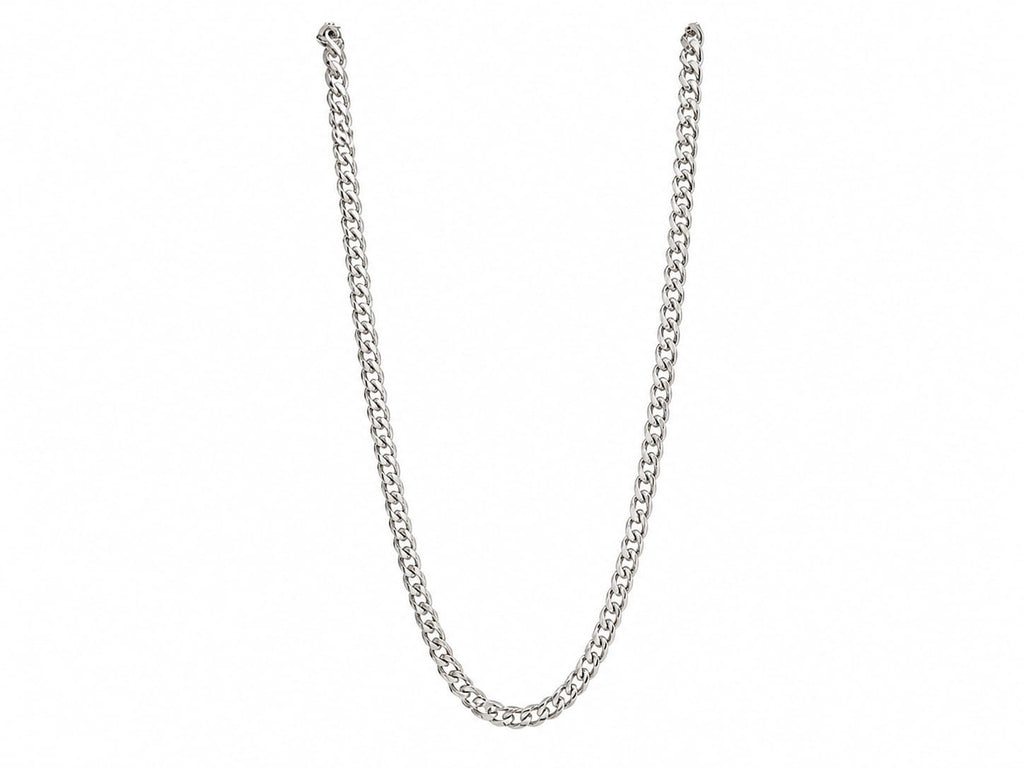 Silver Cuban Link Chain Necklace – Classic Unisex Statement Jewelry