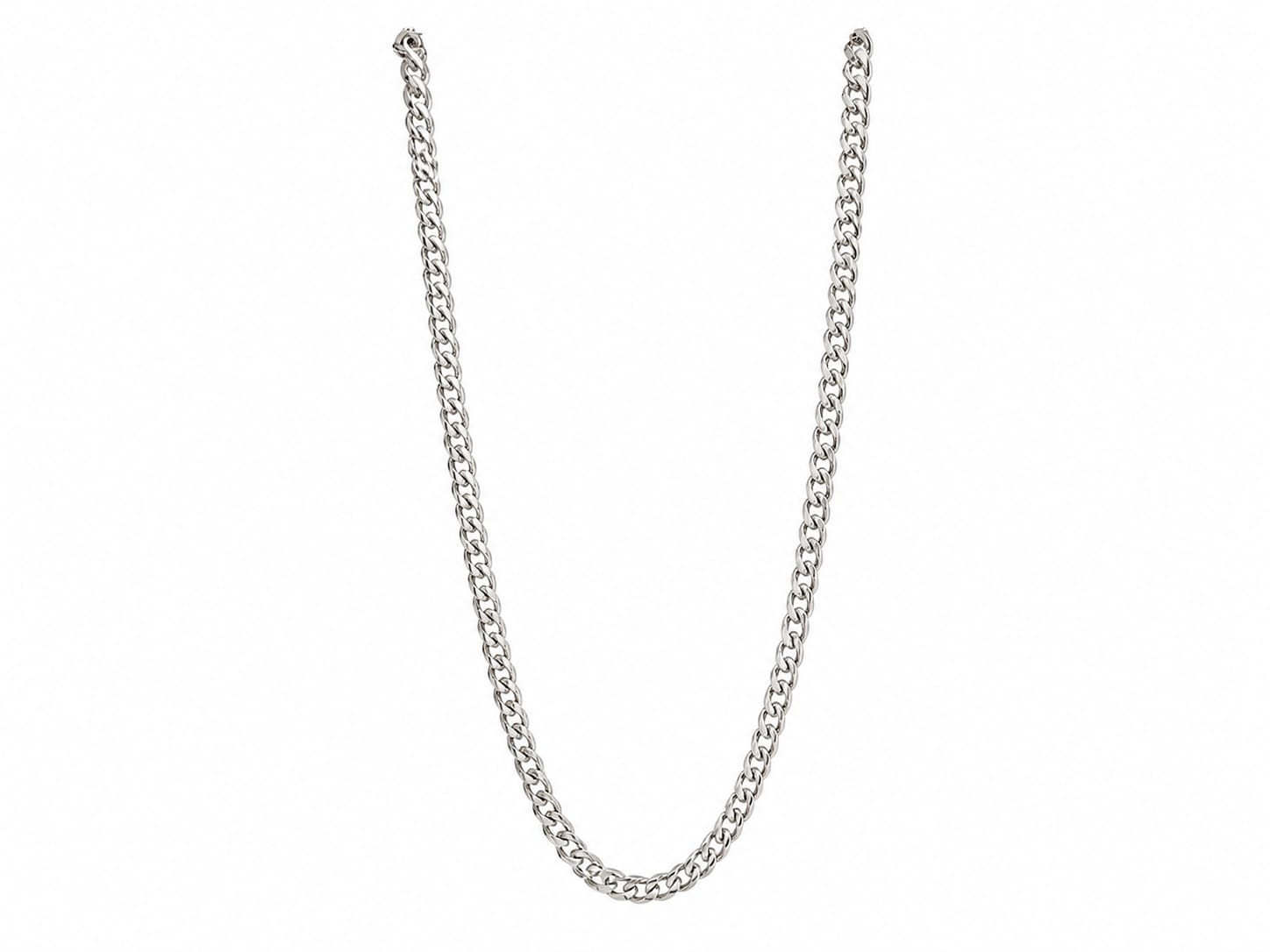 Silver Cuban Link Chain Necklace – Classic Unisex Statement Jewelry