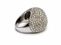 Luxury Crystal Dome Statement Ring – Silver Finish