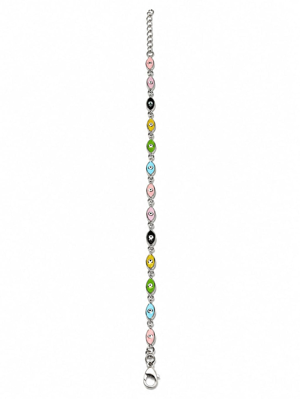 925 Sterling Silver Multicolor Evil Eye Bracelet for Women & Girls