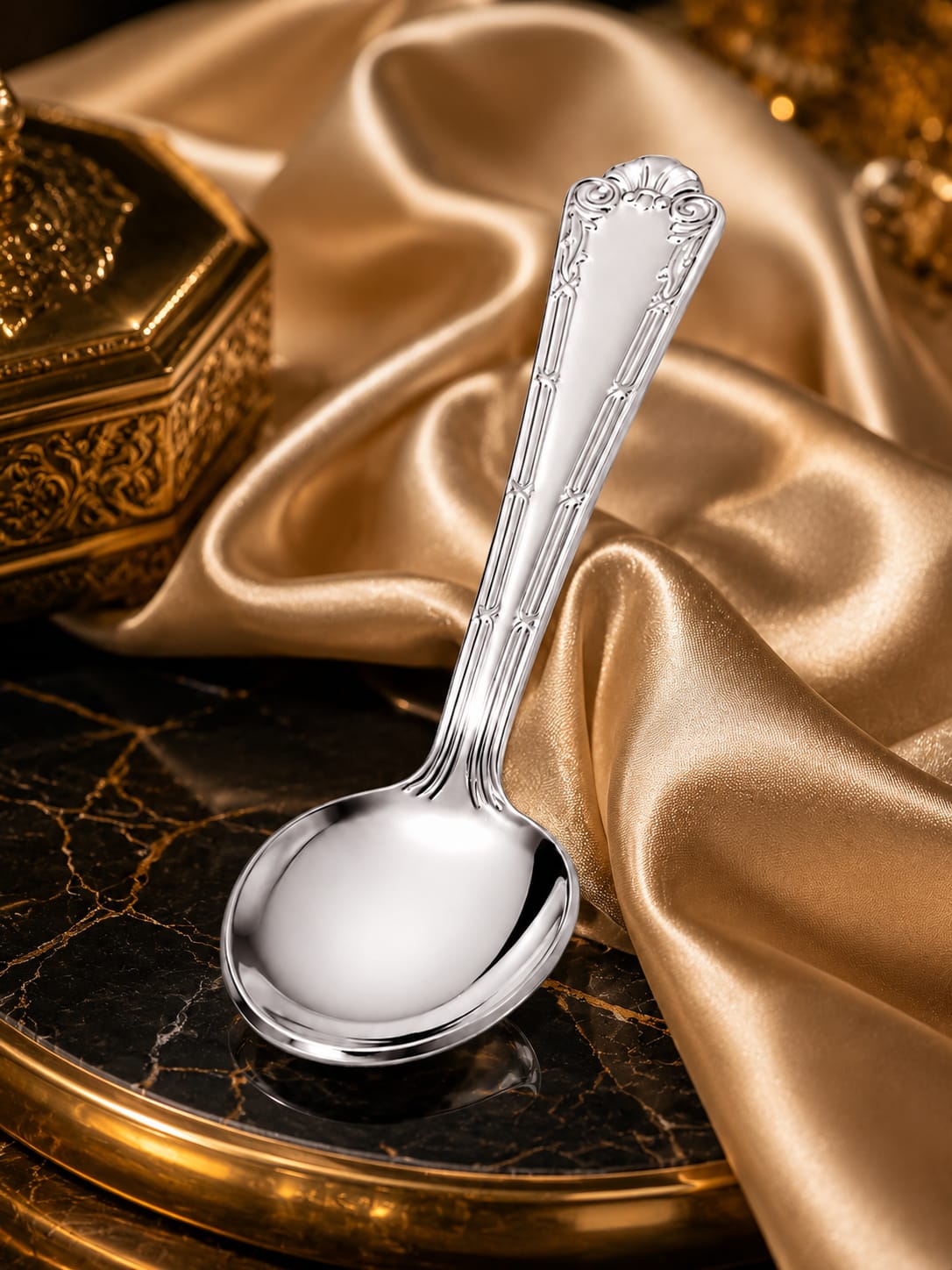 Kritharth Jewels 999 Pure Silver Baby Feeding Spoon