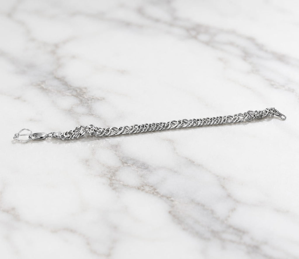 Twisted Curb Link Silver Bracelet for Men & Women