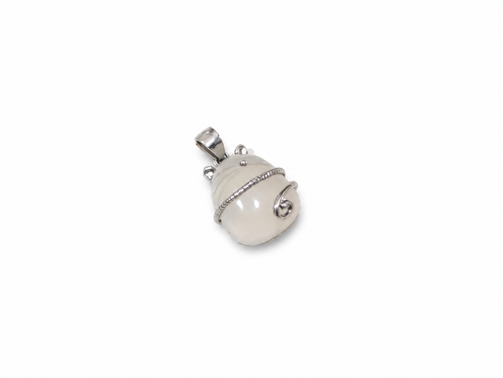 White Gemstone Cage Pendant