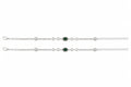 925 Sterling Silver Green Emerald CZ Adjustable Anklet for Women
