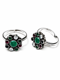 Emerald Royale Multicolor Silver Toe Ring