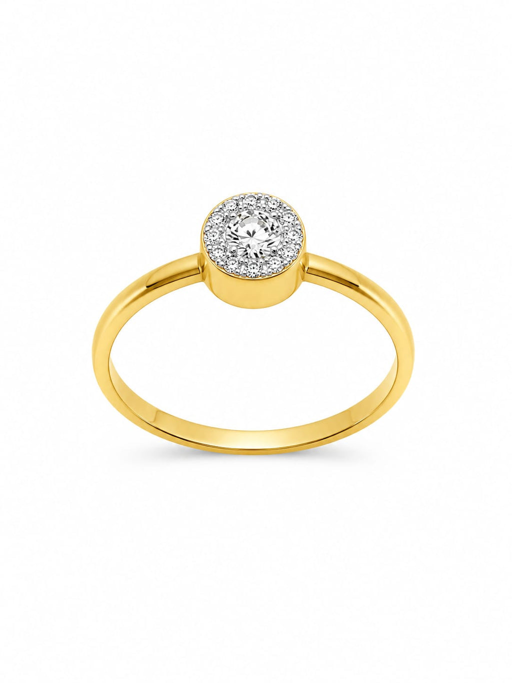 Kritharth Jewels Diamond Halo Solitaire Gold Ring