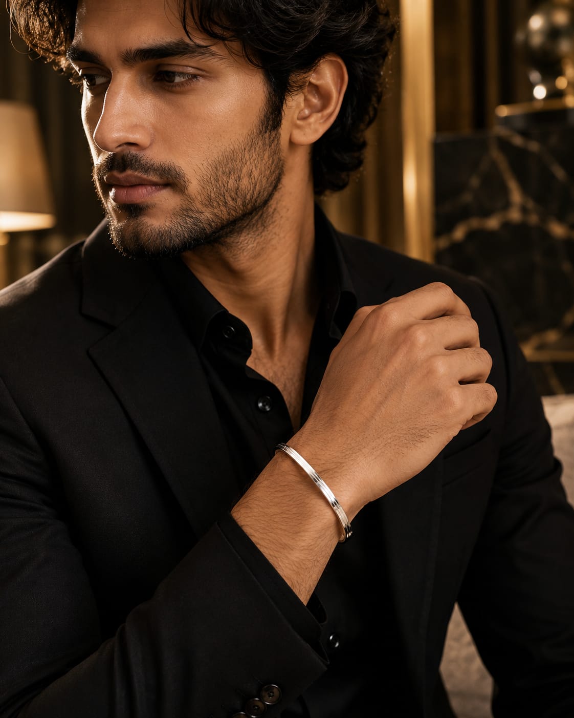 925 Sterling Silver Classic Plain Kada for Men