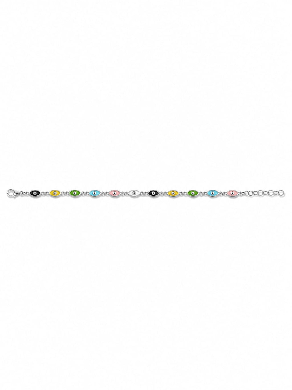 925 Sterling Silver Multicolor Evil Eye Bracelet for Women & Girls
