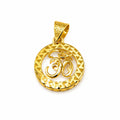 18K Gold Om Divine Round Pendant