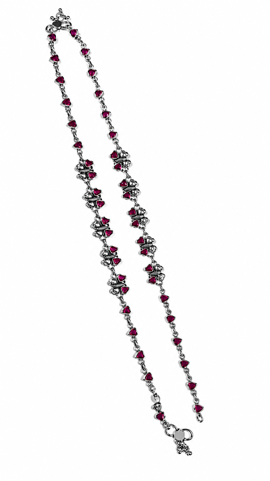 Elegant Ruby Heart Charm Anklets
