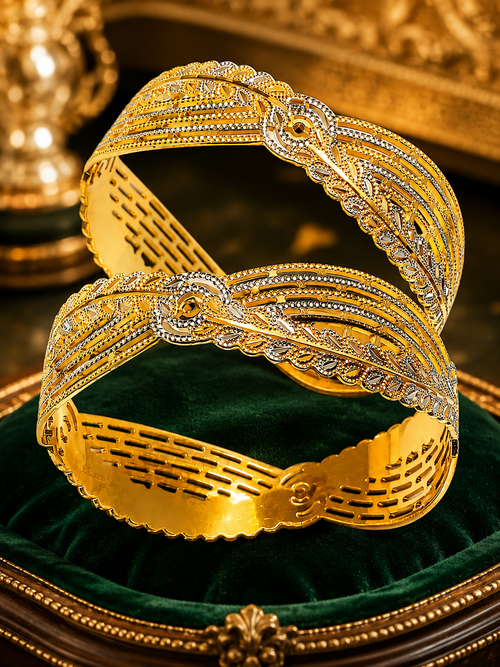 22K Gold Traditional Designer Kada Bangle