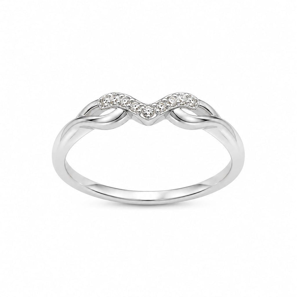 925 Sterling Silver Infinity Twist CZ Ring for Women