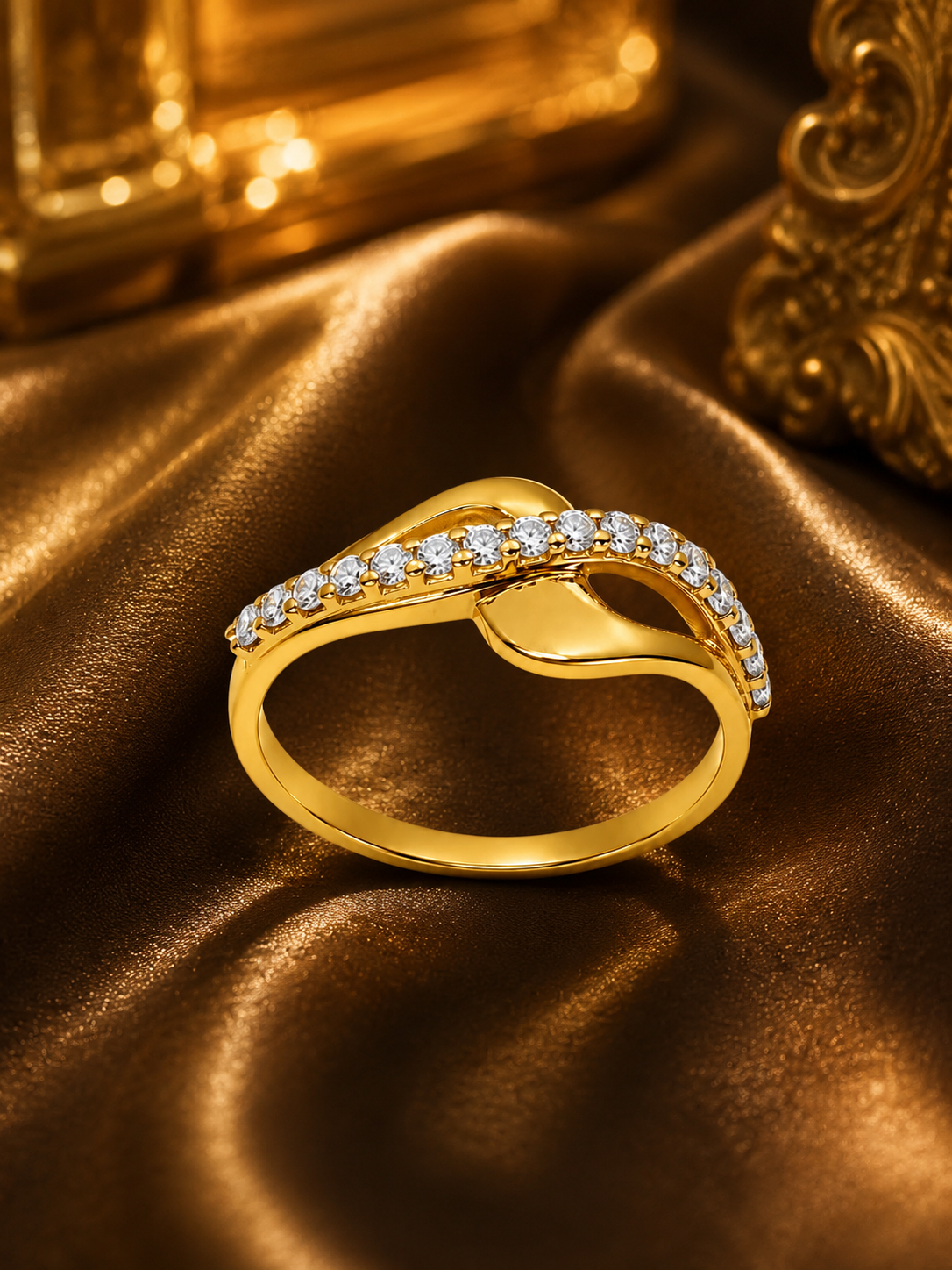 Kritharth Jewels Diamond Accent Twist Gold Ring