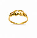 18K Gold Triple Heart Band Ring for Women
