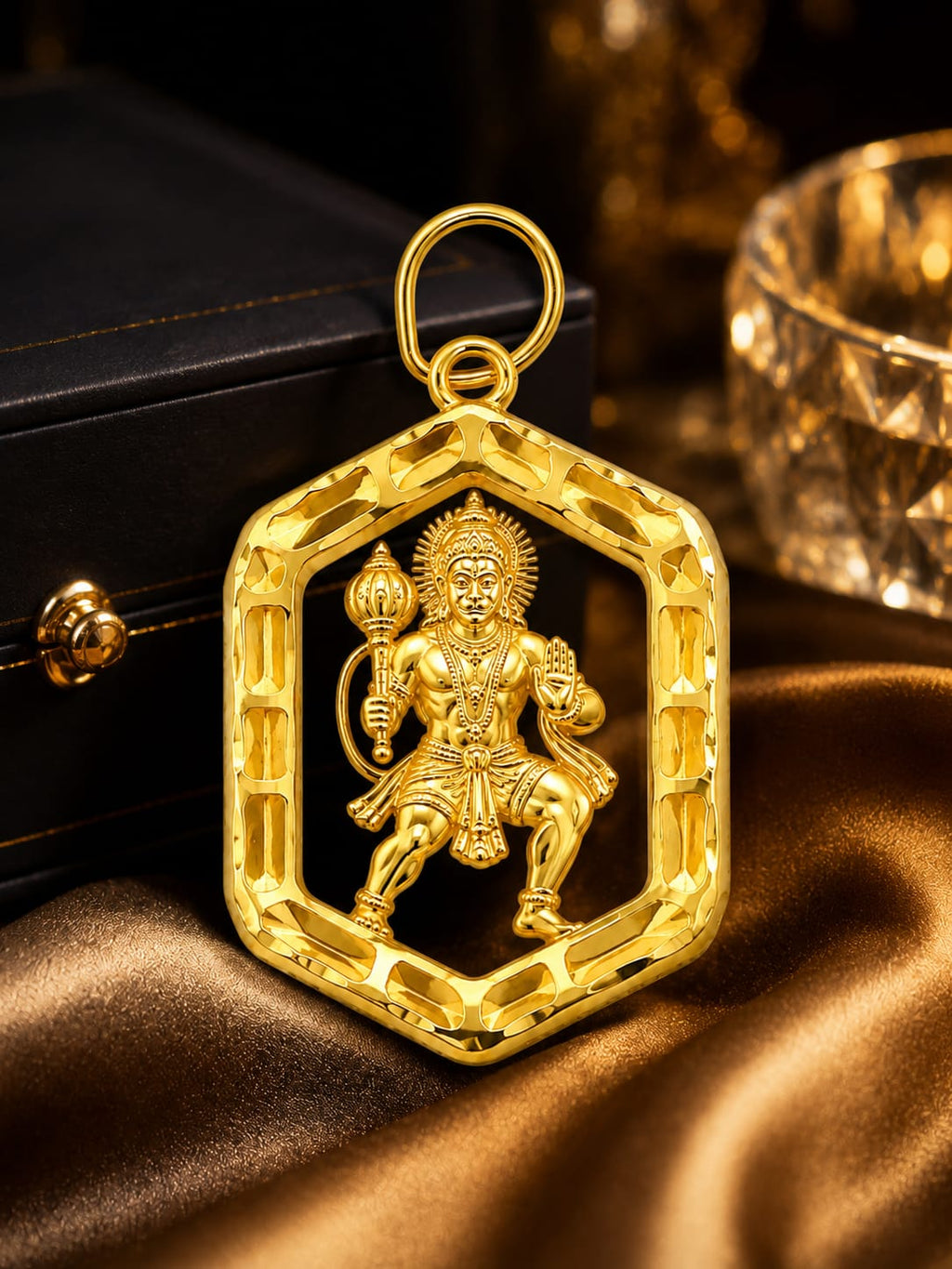 Divine Bajrangbali Gold Religious Pendant