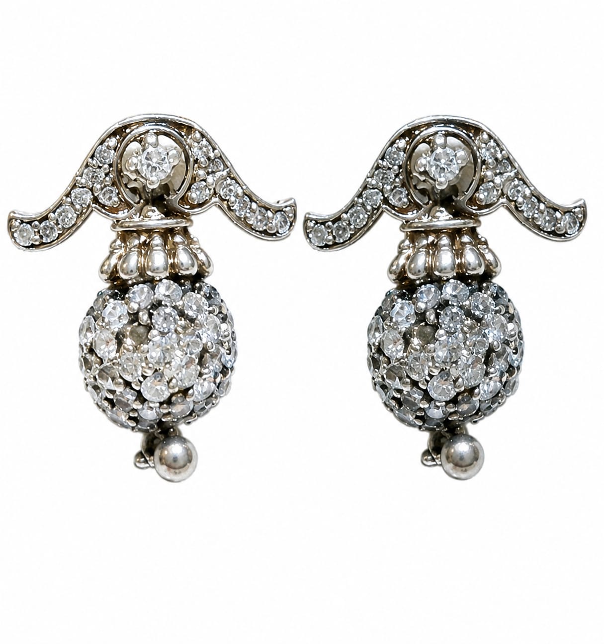 Sparkling Silver-Tone Crystal Drop Earrings for Women